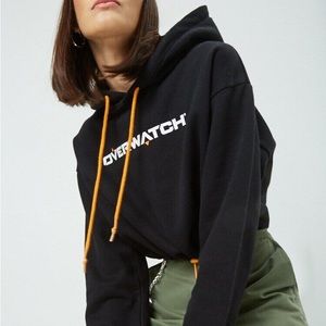Overwatch X Forever 21 Cropped Hooded Sweatshirt